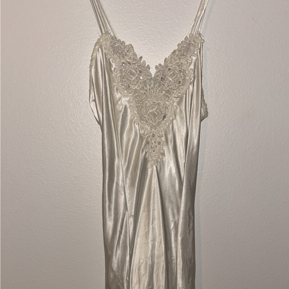 Vintage White silk slip dress